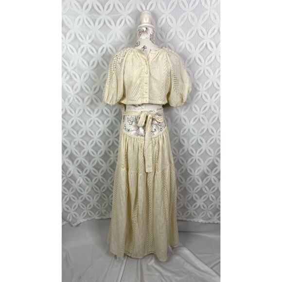 Anthropologie Verb by Pallavi Singhee Agneza Lace Maxi Dress Size 10 NWT $238 - Picture 8 of 16